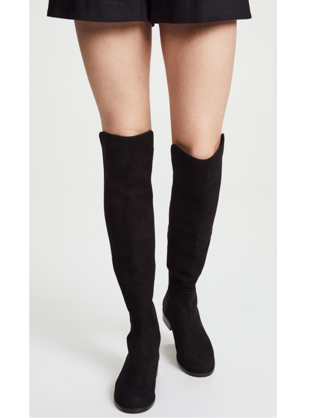 Stuart Weitzman 5050 Black Suede Over-the-Knee OTK Boots Size 6